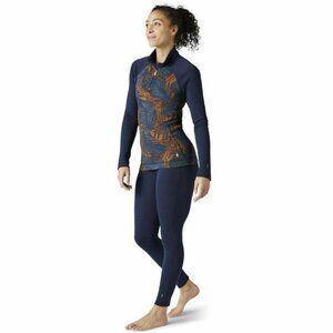 Smartwool quarter zip Royal blue and gold palm